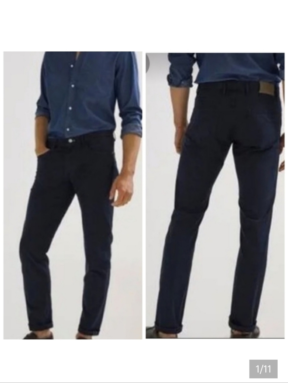 Massimo Dutti Stretch Cotton Slim Straight Denim Jeans Style Chino Pants NWT 32